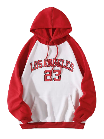 Los Angeles 23 Printed Raglan Hoodie | ZipUpWear