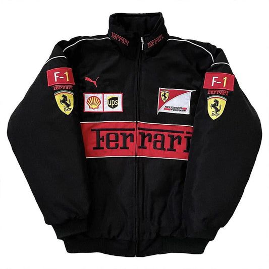 Exclusive 2024 Black Ferrari F1 Racing Jacket: Bold Style for Motorsport Fans