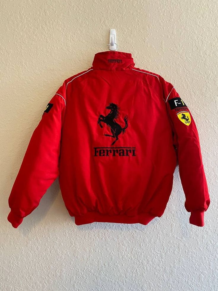 Catch the Ferrari F1 Racing Jacket: Bold and Stylish in Red