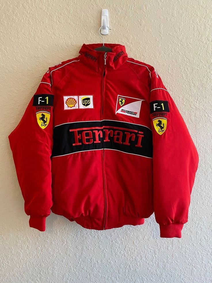 Catch the Ferrari F1 Racing Jacket: Bold and Stylish in Red