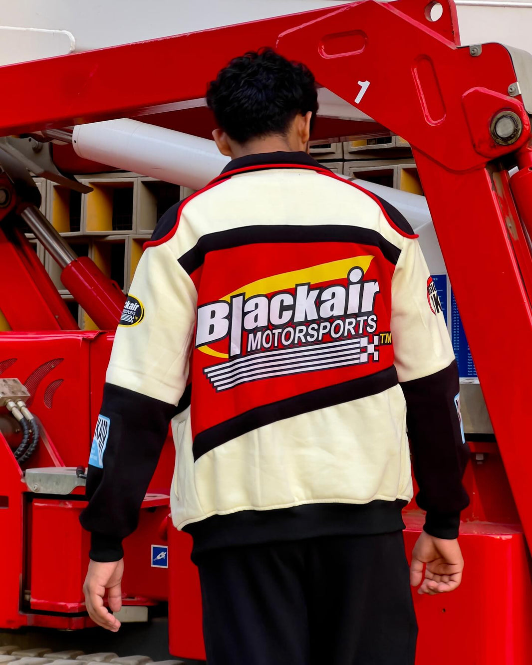 Blackair Red & White Racing Jacket | Streetwear Motorsport Style | Zipupwear